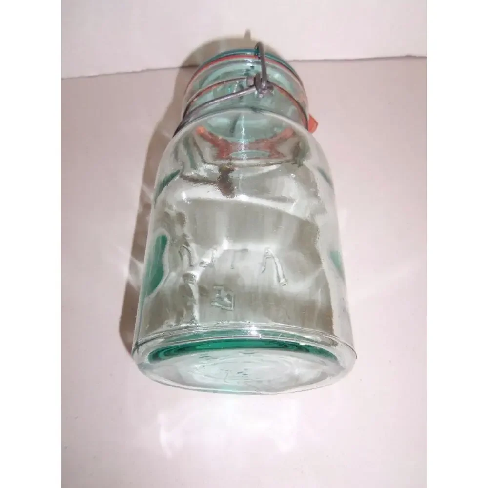 2 Atlas E-Z Seal Canning Mason Jars Blue Quart -061734